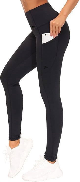 Fleece Lined Tummy Control Workout Leggings With Pockets