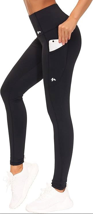 Fleece Lined Tummy Control Workout Leggings With Pockets