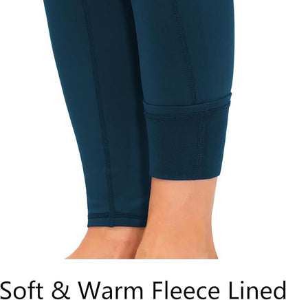 Fleece Lined Tummy Control Workout Leggings With Pockets
