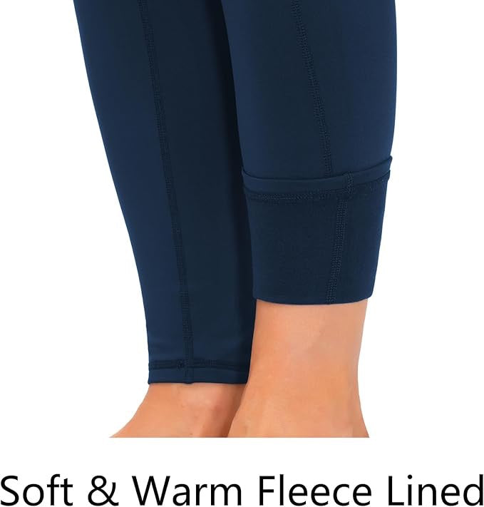 Fleece Lined Tummy Control Workout Leggings With Pockets