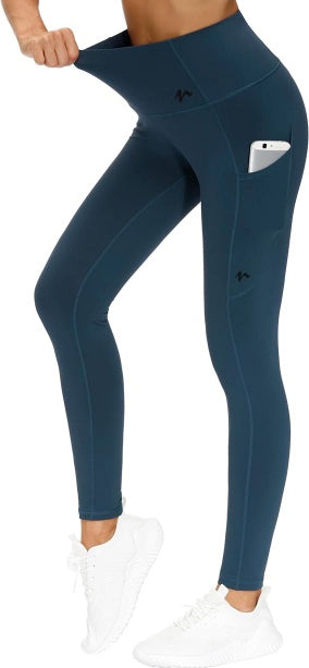 Fleece Lined Tummy Control Workout Leggings With Pockets