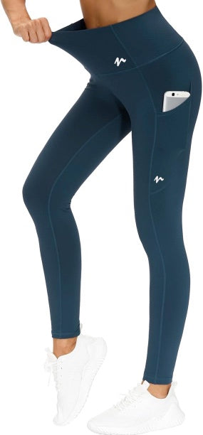 Fleece Lined Tummy Control Workout Leggings With Pockets