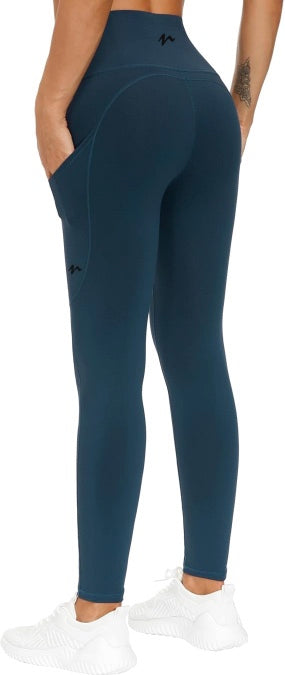 Fleece Lined Tummy Control Workout Leggings With Pockets